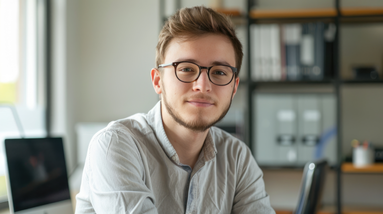 Jeune homme en situation d’apprentissage dans le cadre d’une formation en alternance