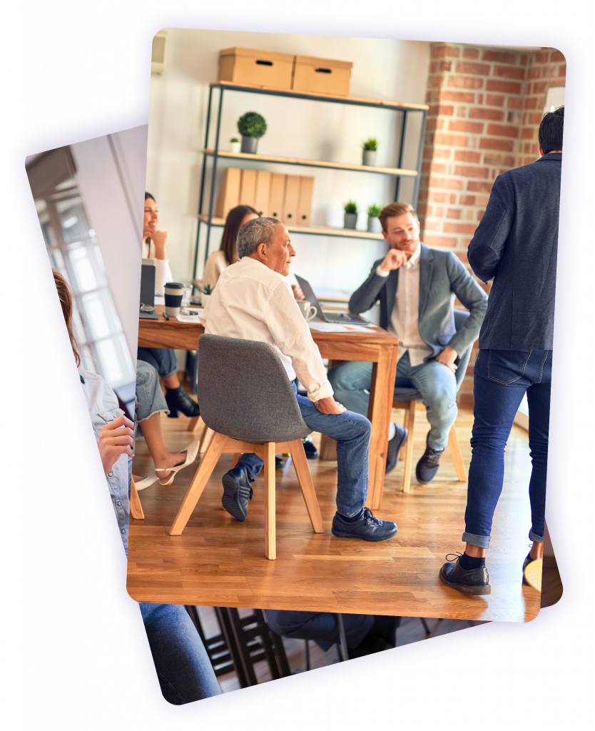 Formation métier en présentiel avec formateur et groupe d’adultes en entreprise